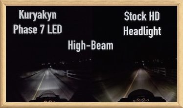 Kuryakyn Phase 7 LED Motorcycle Headlight Comparison adn Install