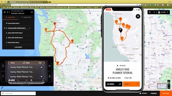 harley davidson road trip planner