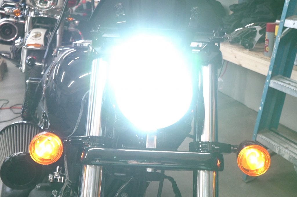Best Harley LED Headlight Bulb + IndianRivco H4 Halogen to LED