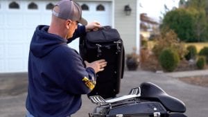 Rickrack strapless motorcycle luggage system